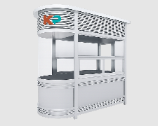Bốt gác bảo vệ INOX kính cong hình chữ U